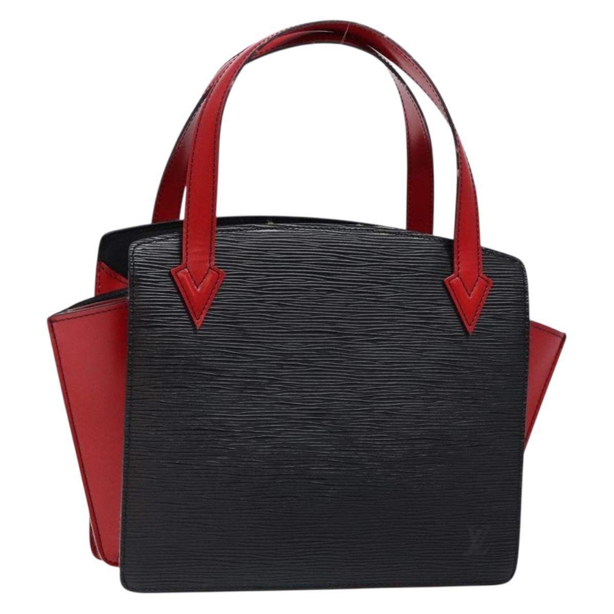 Louis Vuitton Epi Bicolor Varenne Hand Bag Black Red M52387 Lv Auth 138674